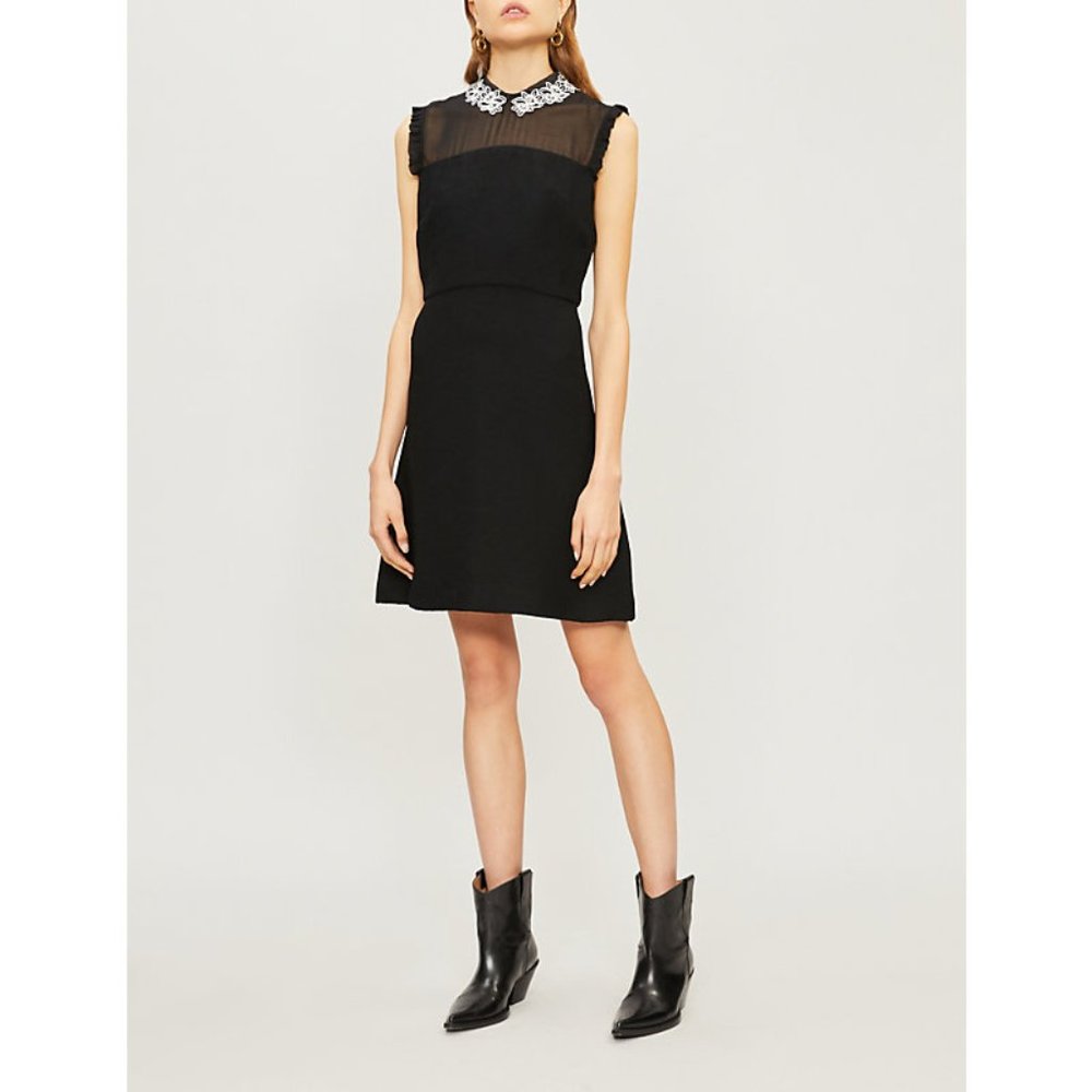 NWT SANDRO Illusion Sleeveless Dress 36